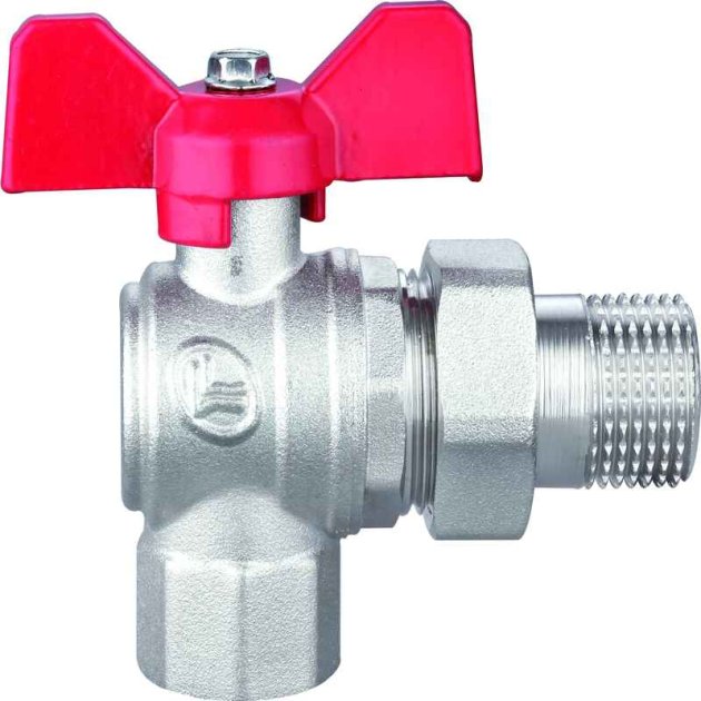 Кран кульовий з американкою кутовий 1/2" DBL